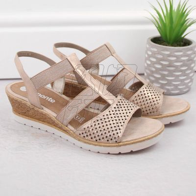 2. Comfortable wedge sandals Remonte W RKR667, pink gold