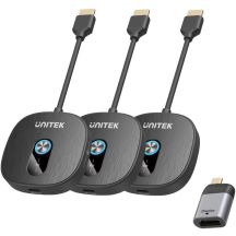 Unitek Wireless HDMI Transmitter 1080p, 1 Transmitter + 2 Receivers, Black