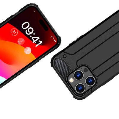 3. iPhone 15 Pro Max Hybrid Armor case - black