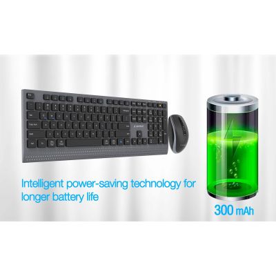 6. GEMBIRD WIRELESS KEYBOARD + MOUSE DUAL MODE SET, 2.4 GHZ + BT, SLIM, US LAYOUT, BLACK