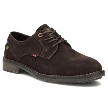 Men's casual leather shoes, suede, dark brown, Filippo MP8317
