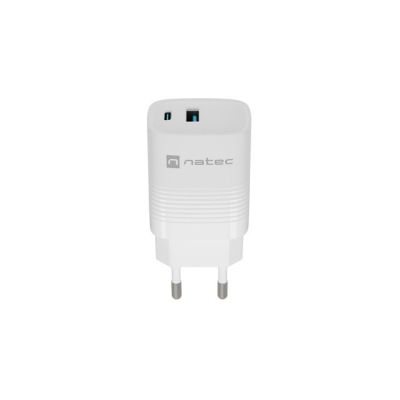 6. NATEC CHARGER RIBERA GAN 1X USB-A + 1X USB-C 30W WHITE NUC-2140