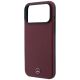 6. Mercedes Leather Semi Wrap Iconic Line MagSafe Case for iPhone 18 Pro / 17 Pro - Burgundy