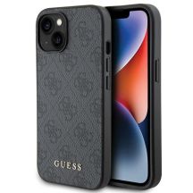 Guess 4G Metal Gold Logo Case for iPhone 15 / 14 Plus - Gray