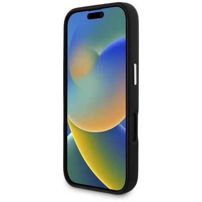 5. Karl Lagerfeld Saffiano Full Wrapped Elongated Metal Logo MagSafe Case for iPhone 16 - Black