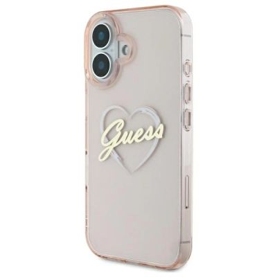 2. Guess IML Heart Case for iPhone 16 - Pink