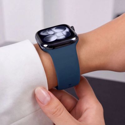 8. Tech-Protect Silicone Strap for Apple Watch 44 / 45 / 46 / 49 mm - Navy Blue