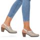 24. Rieker W RKR49B leather high-heeled sandals, beige