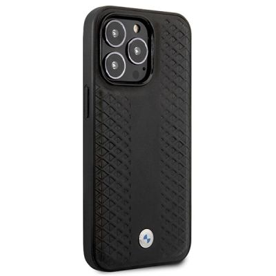 4. BMW Leather Diamond Pattern case for iPhone 14 Pro - black