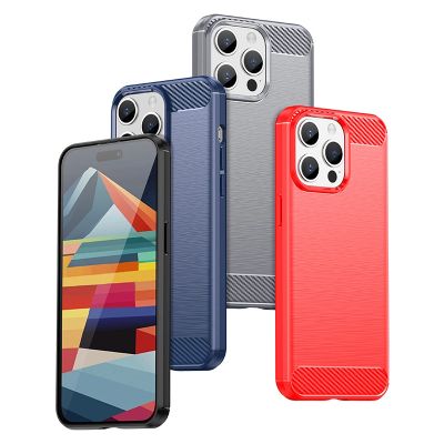 3. Flexible carbon pattern case for iPhone 15 Pro Max Carbon Case - black