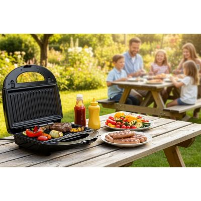 15. ELDOM MULTIFUNCTIONAL SANDWICH MAKER 5 IN 1 ST250 850W INTERCHANGEABLE PLATES: SANDWICH, GRILL, WAFFLES, NUTS, MINI DONUTS