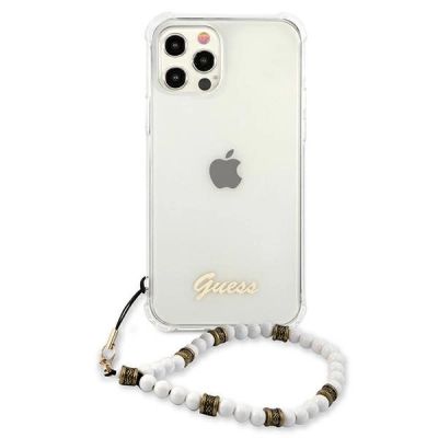 3. Guess GUHCP12MKPSWH iPhone 12/12 Pro 6.1" Transparent Hardcase White Pearl