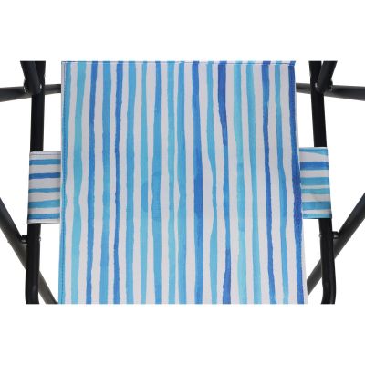 5. CAMPING CHAIR WITH ARMRESTS 52x44x75CM FOLDING BLUE LINES