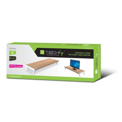2. Techly ICA-MS 389 Monitor Holder/Stand Desk White, Wood