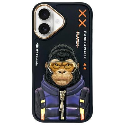 Nimmy Cool&Cute 2.0 Monkey case for iPhone 16 - black