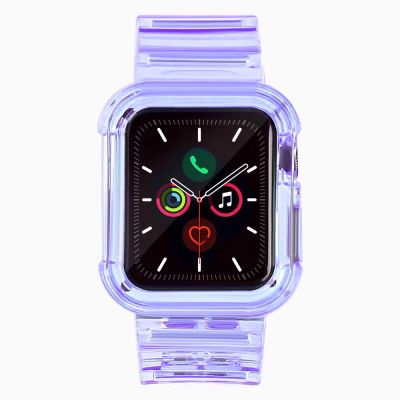 2. Silicone Band Strap Bracelet Case Strap Light Set for Apple Watch 40mm - Purple
