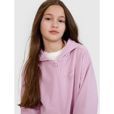 2. Girls' sweatshirt with a hood, 4F 4FJWSS25TSWSF1482-52S