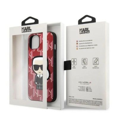 8. Karl Lagerfeld KLHCP13MPMNIKPI iPhone 13 6.1" hardcase red/red Monogram Ikonik Patch