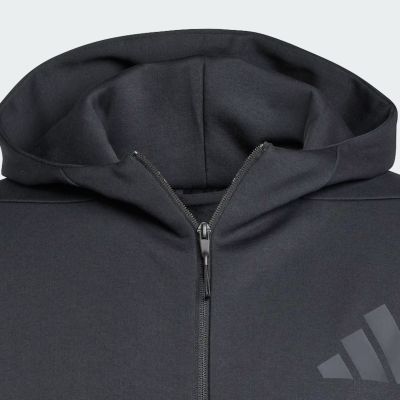 3. New Adidas ZNE Full-Zip Hooded Men's Black Hoodie - JE7538