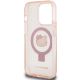 7. Hello Kitty Ring Stand Glitter Electrop Logo MagSafe Case for iPhone 15 Pro - Pink