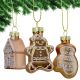 GLASS CHRISTMAS ORNAMENTS IN COOKIE-CUTTER SHAPES, GINGERBREAD, 12 PCS, BROWN MICA