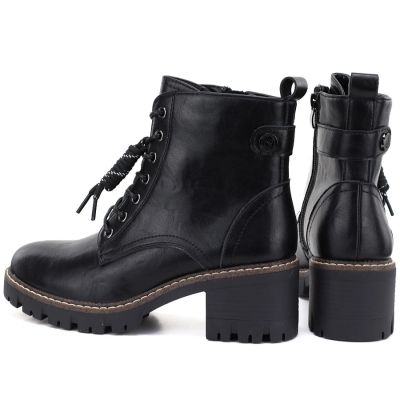 5. Women’s black leather block-heel ankle boots M.Daszyński OL77-3