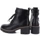 5. Women’s black leather block-heel ankle boots M.Daszyński OL77-3