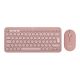 Logitech Pebble 2 Combo Keyboard Mouse Included Universal RF Wireless + Bluetooth QWERTY American International Pink