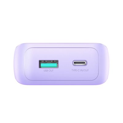 4. Joyroom JR-PBC06 mini power bank with built-in USB-C / Lightning cables 30W 10000mAh - purple