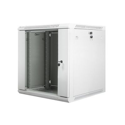 3. Lanberg WF01-6612-10S rack cabinet (12U; 635mm / 600mm / 600 mm; wall-mounted; Glass; 19''; gray)
