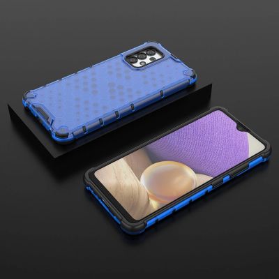 3. Honeycomb case armored cover with a gel frame for Samsung Galaxy A03s (166.5) blue