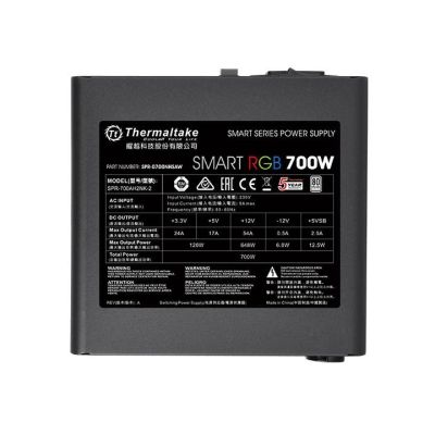 6. Thermaltake Smart 700W RGB Power Supply PS-SPR-0700NHSAWE-1 (700W; Active; 120mm)