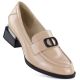 2. Women's patent leather shoes with a decorative heel, beige, Vinceza 58638