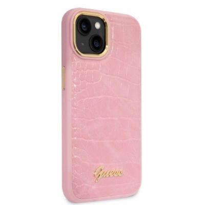 4. Guess Croco Collection case for iPhone 14 - pink