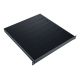 5. 19" adjustable shelf, 1U, depth 500-900 mm, load capacity 100 kg, 4-point mounting, black, screws included.