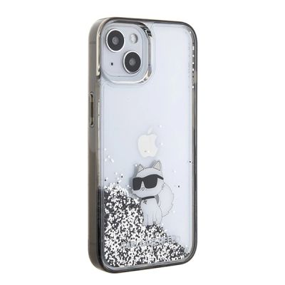4. Karl Lagerfeld Liquid Glitter Choupette case for iPhone 15 - transparent
