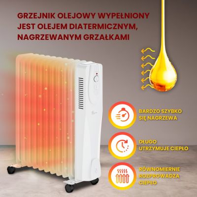 16. Extralink NY-25W1 2500W electric oil radiator, 11 fins