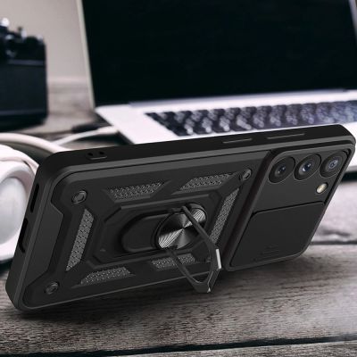 6. Hybrid Armor Camshield case for Samsung Galaxy S23+ armored cover with camera cover red