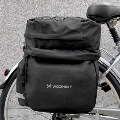 2. Wozinsky 60L spacious bike rack bag (rain cover included) black (WBB13BK)