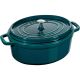 6. STAUB 40510-598-0 Oval Cast Iron Pot – Marine Blue, 5.5 ltr