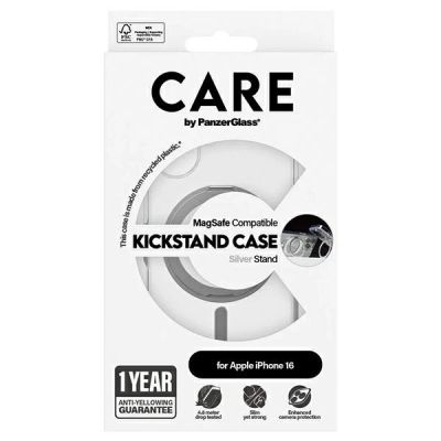 5. CARE by PanzerGlass Feature Kickstand Case iPhone 16 6.1" silver/silver MagSafe 1325