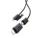 Baseus Versatile 60W USB-C - USB-C Cable with USB-A and Lightning Adapters 0.6 m - Black