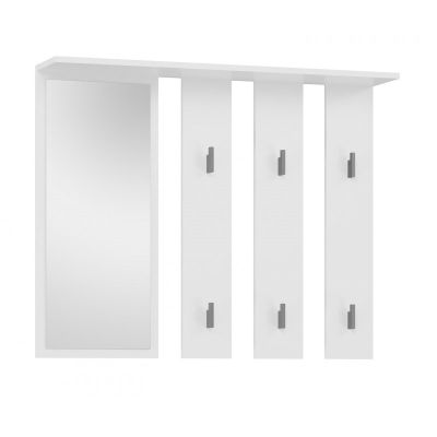 Coat rack + mirror PARMA 100x15xH.81.5 white