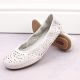 7. Rieker W RKR649 comfortable leather openwork shoes, white