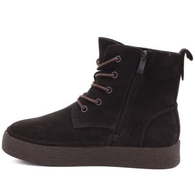 7. Women's leather ankle boots in chocolate suede Sergio Leone BT-30