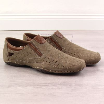 10. Rieker M RKR580 brown leather openwork shoes