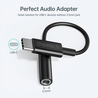 7. Choetech AUX003 USB-C / DC 3.5mm audio adapter - black
