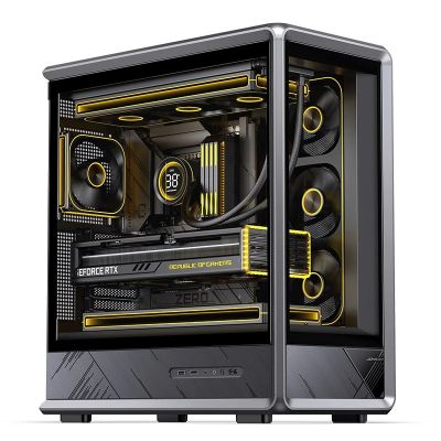 4. Jonsbo D401 PC Gehäuse, Midi Tower, ATX, Tempered Glass - black