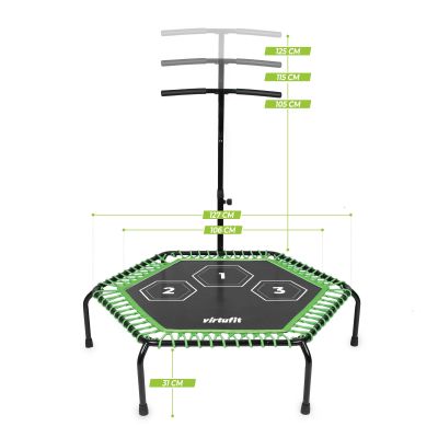 13. VIRTUFIT FITNESS PRO TRAMPOLINE WITH HANDLE - BLACK - 127 CM