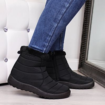 19. NEWS W EVE181A waterproof zipper snow boots black 